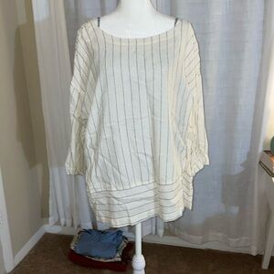 EILEEN FISHER white and black striped top